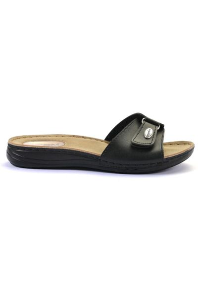 slippers women's beige, Black