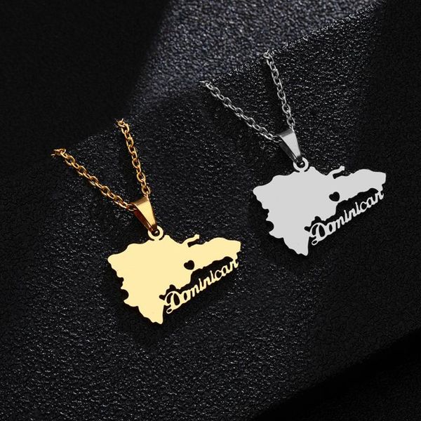 pendant necklaces fashion titanium steel smooth gold plated dominican map necklace for women and men gift, Silver
pendant necklaces fashion titanium steel smooth gold plated dominican map necklace for women and men gift, Silver