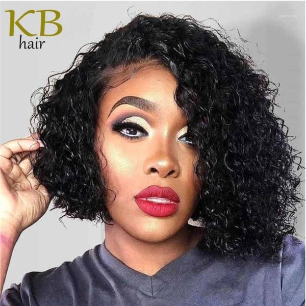 short curly human hair lace wig glueless brazilian remy 13x4 front wigs for black women1, Black;brown
short curly human hair lace wig glueless brazilian remy 13x4 front wigs for black women1, Black;brown