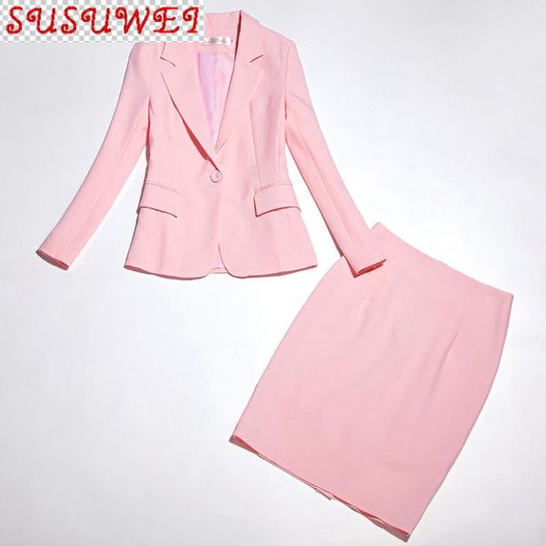 small suit skirt two piece work clothes interview women's clothing slim pink ladies blazer elegant dress, White
small suit skirt two piece work clothes interview women's clothing slim pink ladies blazer elegant dress, White