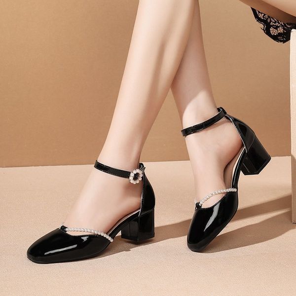 summer women shoes woman sandals string bead square thick mid heels buckle strap cover round toe pu leather ladies casual shoes c0410, Black
summer women shoes woman sandals string bead square thick mid heels buckle strap cover round toe pu leather ladies casual shoes c0410, Black