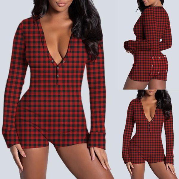 women's jumpsuits & rompers women nighwear lady deep v neck playsuit bodycon jumpsuit romper plaid printing functional buttoned flap ad, Black;white
women's jumpsuits & rompers women nighwear lady deep v neck playsuit bodycon jumpsuit romper plaid printing functional buttoned flap ad, Black;white
