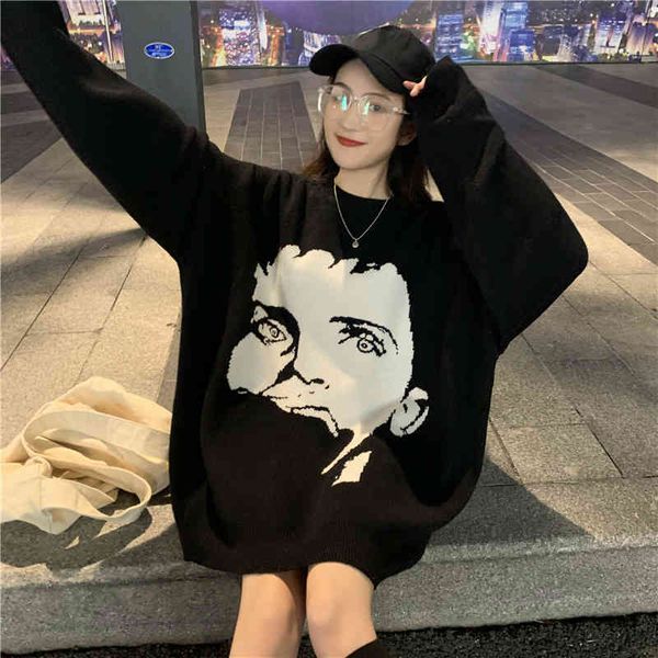 women's hoodies & sweatshirts korobov oversize long sleeve o-neck sweaters korean cartoon character sueter mujer streetwear women haraj, Black
women's hoodies & sweatshirts korobov oversize long sleeve o-neck sweaters korean cartoon character sueter mujer streetwear women haraj, Black
