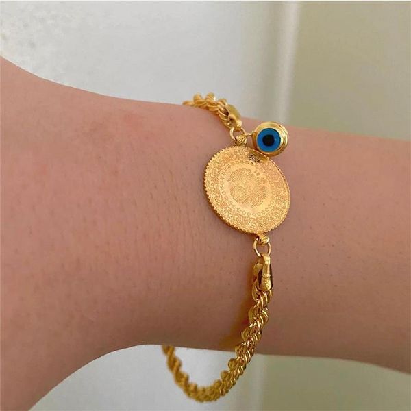 charm bracelets muslim islamic money coin jewelry bracelet luxury gold plated blue eye chain bangles arabic middle east trendy wedding gifts, Golden;silver
charm bracelets muslim islamic money coin jewelry bracelet luxury gold plated blue eye chain bangles arabic middle east trendy wedding gifts, Golden;silver