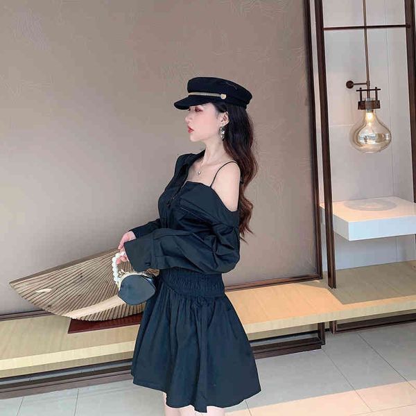 dresses spring and autumn korean style sleeve long shirt cropped shoulder splicing lace casual es, Black;gray
dresses spring and autumn korean style sleeve long shirt cropped shoulder splicing lace casual es, Black;gray