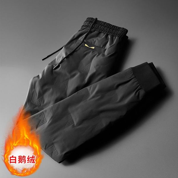 down pressure glue pants male warm sweatpants outside wear fashionable beam foot men's trousers, Black
down pressure glue pants male warm sweatpants outside wear fashionable beam foot men's trousers, Black