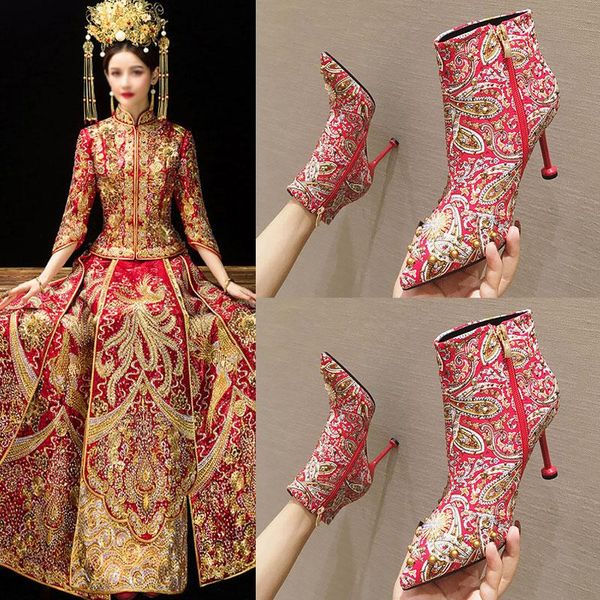 boots novel2021 bright red women's autumn and winter high slim heels bridal shoes wedding, Black
boots novel2021 bright red women's autumn and winter high slim heels bridal shoes wedding, Black