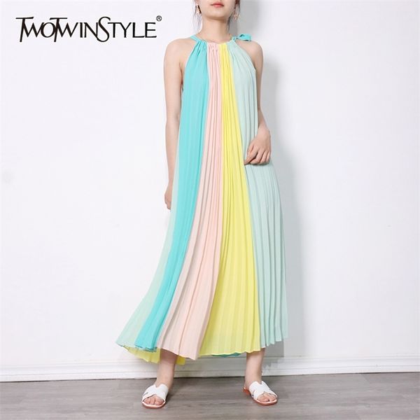 loose pleated hit color dress for women o neck sleeveless patchwork casual dresses female clothing fashion 210520, Black;gray
loose pleated hit color dress for women o neck sleeveless patchwork casual dresses female clothing fashion 210520, Black;gray