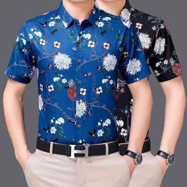 flower short sleeve summer thin middle-aged dad leisure trend no iron printed shirt men's clothes, White;black
flower short sleeve summer thin middle-aged dad leisure trend no iron printed shirt men's clothes, White;black