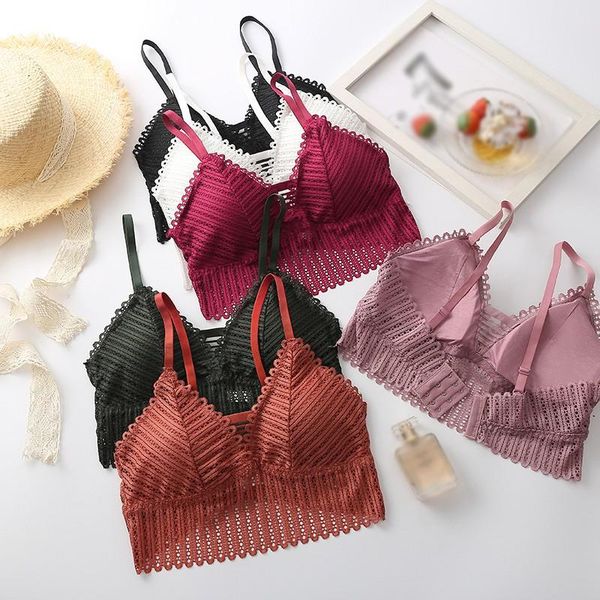 bras summer women bra comfortable lace girls wrapped chest underwear brattele, Red;black
bras summer women bra comfortable lace girls wrapped chest underwear brattele, Red;black