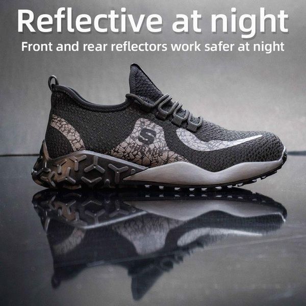 boots lightweight breathable men safety shoes steel toe work for anti-smashing construction sneaker with reflective, Black
boots lightweight breathable men safety shoes steel toe work for anti-smashing construction sneaker with reflective, Black