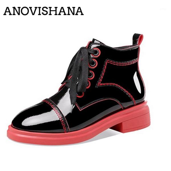 boots anovishana 2021 ladies ankle round toe 4cm block heels patent leather platform candy colors lace-up zip summer a34541, Black
boots anovishana 2021 ladies ankle round toe 4cm block heels patent leather platform candy colors lace-up zip summer a34541, Black
