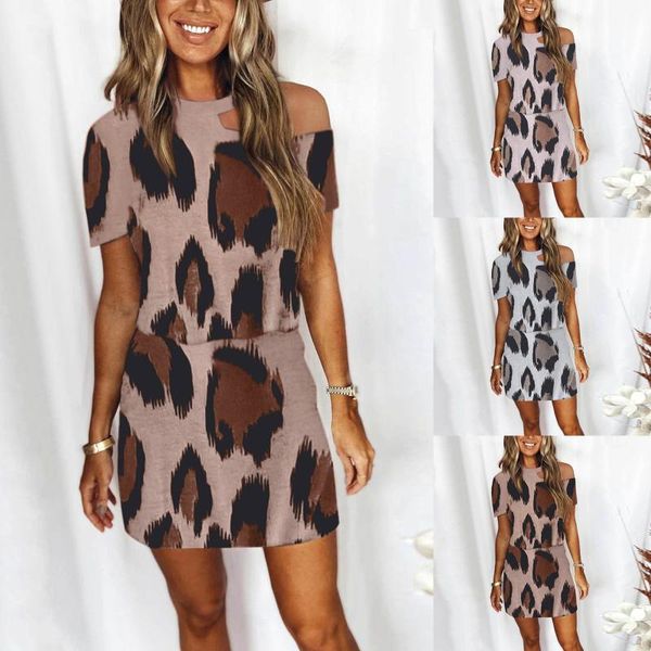 casual dresses ladies summer dress fashion leopard print o-neck single strapless short sleeve mini vestidos elegantes para mujer, Black;gray
casual dresses ladies summer dress fashion leopard print o-neck single strapless short sleeve mini vestidos elegantes para mujer, Black;gray