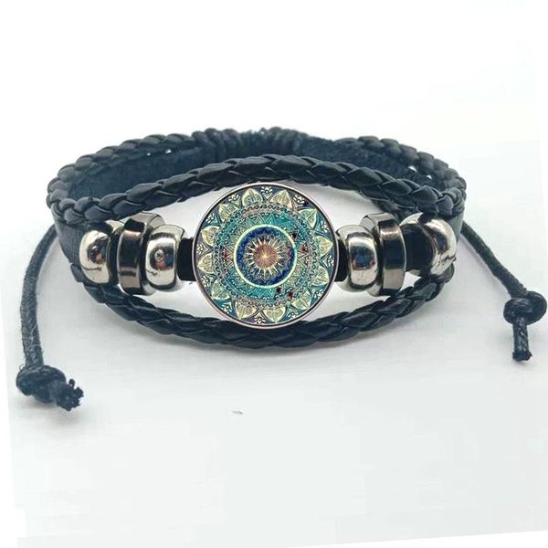 link, chain fashion glamour mandala art picture bracelet henna leather yoga om symbol zen buddhist glass women jewelry, Black
link, chain fashion glamour mandala art picture bracelet henna leather yoga om symbol zen buddhist glass women jewelry, Black