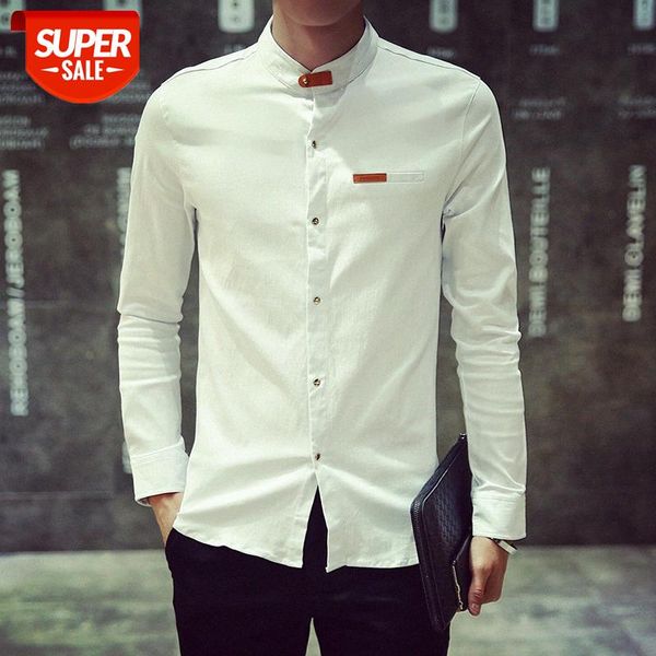 men's shirt korean slim-fit stand-up collar long-sleeved youth plus size stretch cotton #od91, White;black
men's shirt korean slim-fit stand-up collar long-sleeved youth plus size stretch cotton #od91, White;black