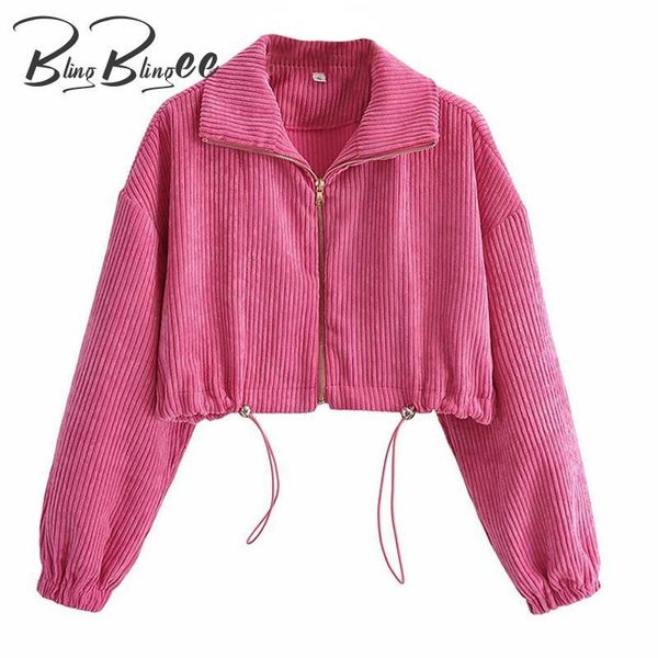 women's jackets blingblingee autumn drop shoulder drawcord hem pink corduroy jacket female zipper loose coat woman casual crop 2021, Black;brown
women's jackets blingblingee autumn drop shoulder drawcord hem pink corduroy jacket female zipper loose coat woman casual crop 2021, Black;brown