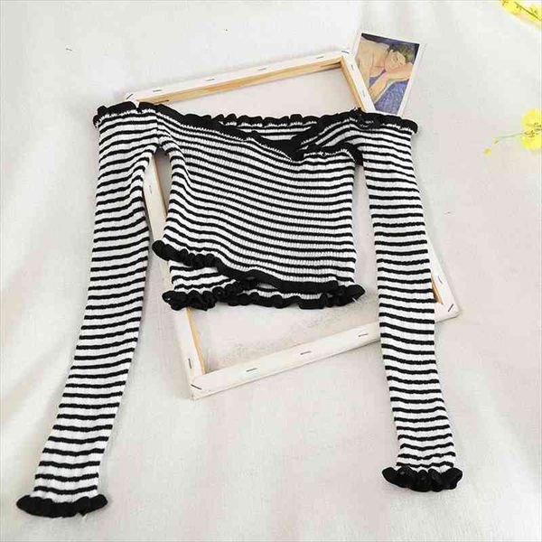 women slash neck flare sleeve ruffles bow shirt lady short elastic slim high waist pullover knitted crop mini blouse, White
women slash neck flare sleeve ruffles bow shirt lady short elastic slim high waist pullover knitted crop mini blouse, White