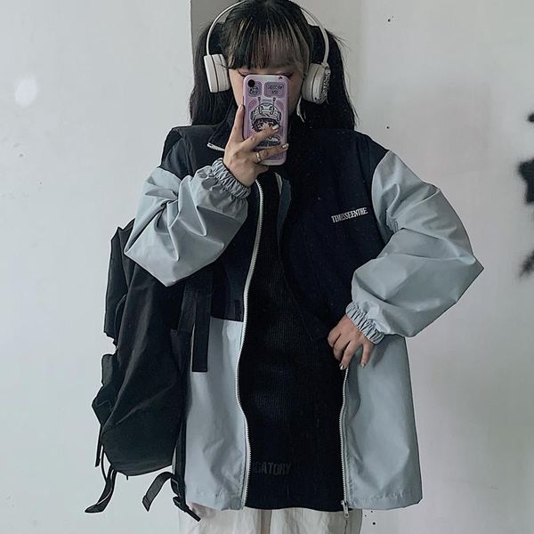 women's autumn korean street stitching embroidery jacket loose casual baseball uniform jackets, Black;brown
women's autumn korean street stitching embroidery jacket loose casual baseball uniform jackets, Black;brown