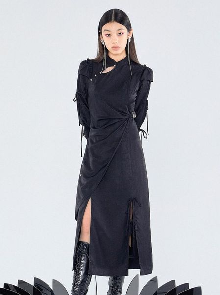 casual dresses cheongsam autumn winter black all-match girl sweet comfortable dress split bandage improved qipao, Black;gray
casual dresses cheongsam autumn winter black all-match girl sweet comfortable dress split bandage improved qipao, Black;gray