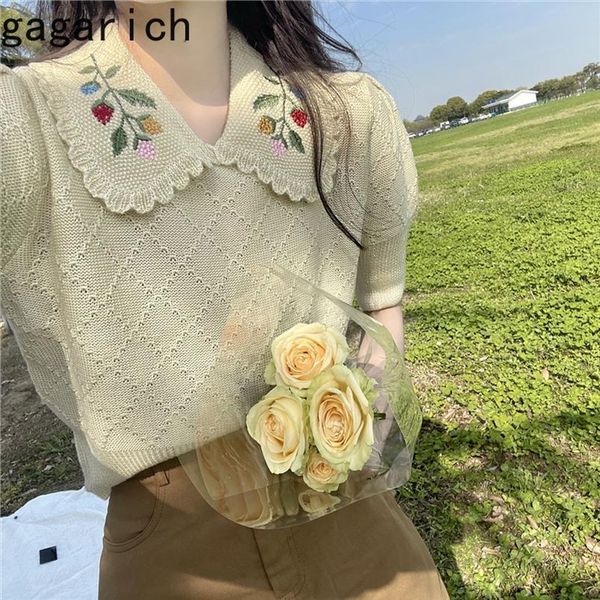 woman pullovers summer elegant temperament women sweater floral embroidery doll collar solid versatile thin knitting shirts, White;black
woman pullovers summer elegant temperament women sweater floral embroidery doll collar solid versatile thin knitting shirts, White;black