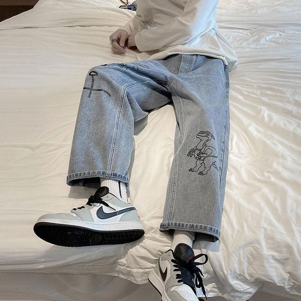 men's jeans men fashion loose straight pants man casual baggy denim trousers graffiti cargo, Blue
men's jeans men fashion loose straight pants man casual baggy denim trousers graffiti cargo, Blue