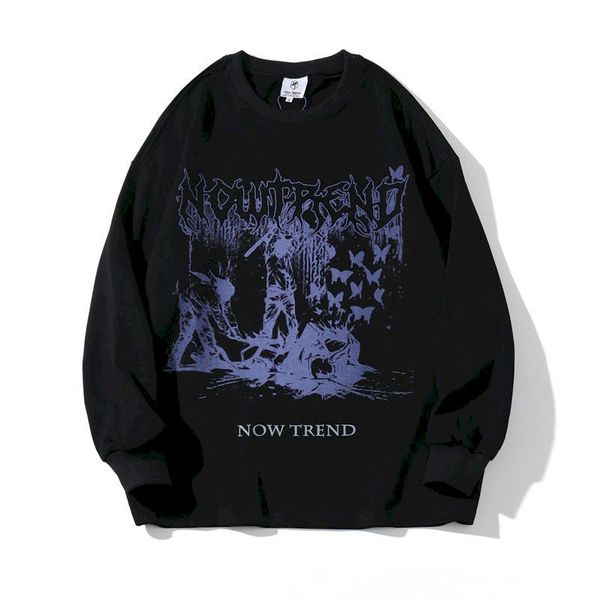 long-sleeved sweatshirt high street dark funeral print korean men women loose harajuku all-match streetwear goth punk, Black
long-sleeved sweatshirt high street dark funeral print korean men women loose harajuku all-match streetwear goth punk, Black