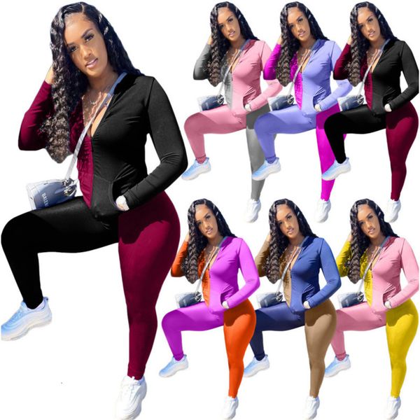 women's two piece pants women pieces outfits designer with contrast color stitching long sleeve casual sports suit ladies new fash, White
women's two piece pants women pieces outfits designer with contrast color stitching long sleeve casual sports suit ladies new fash, White