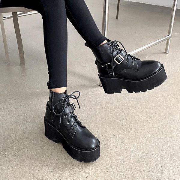 boots winter autumn women patent leather gothic ankle high heels elastic band chunky platform heel ladies snow shoes ymb341, Black
boots winter autumn women patent leather gothic ankle high heels elastic band chunky platform heel ladies snow shoes ymb341, Black