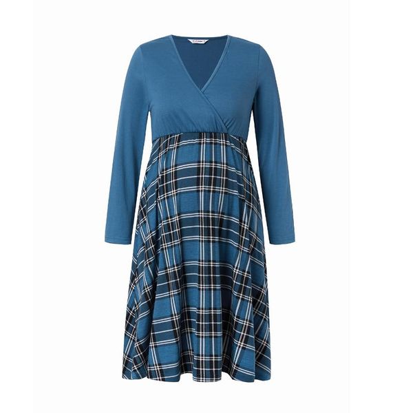 patpat 2021 arrivalmaternity v-neck plaid full print blue knee length long-sleeve nursing dress maternity dresses, White
patpat 2021 arrivalmaternity v-neck plaid full print blue knee length long-sleeve nursing dress maternity dresses, White