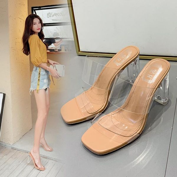sandals transparent pvc women 2021 fashion girl clear crystal heel open toe female high slippers wedge, Black
sandals transparent pvc women 2021 fashion girl clear crystal heel open toe female high slippers wedge, Black