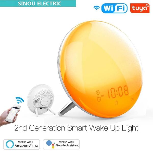 smart home control wifi wake up light working day alarm clock with 7 colors sunrise / sunset life tuya app works alexa google
smart home control wifi wake up light working day alarm clock with 7 colors sunrise / sunset life tuya app works alexa google