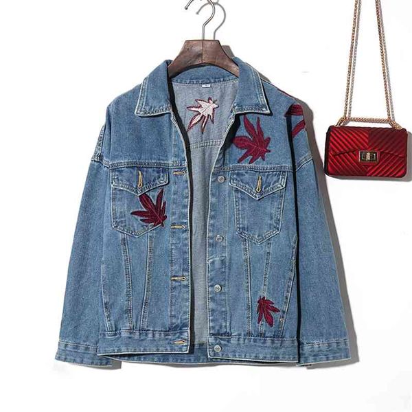 fashion high street women long sleeve maple leaf embroidery vintage denim coat female jacket a277 210428, Black;brown
fashion high street women long sleeve maple leaf embroidery vintage denim coat female jacket a277 210428, Black;brown
