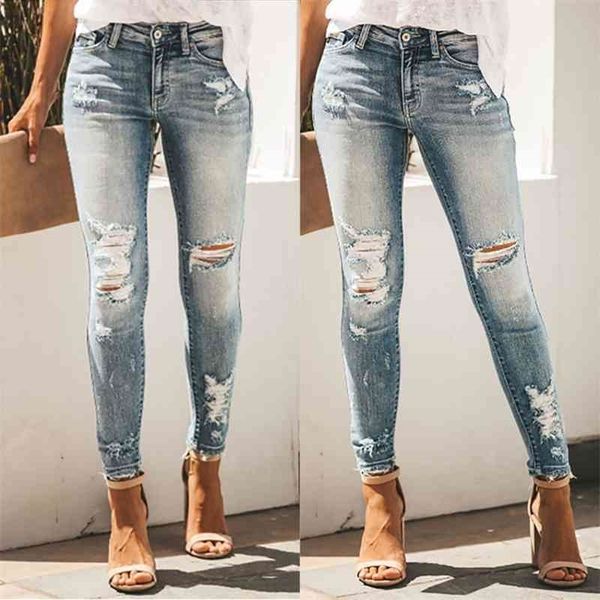 women's wear pierced casual slim large straight women's retro fashion jeans pencil pants, Black;white
women's wear pierced casual slim large straight women's retro fashion jeans pencil pants, Black;white