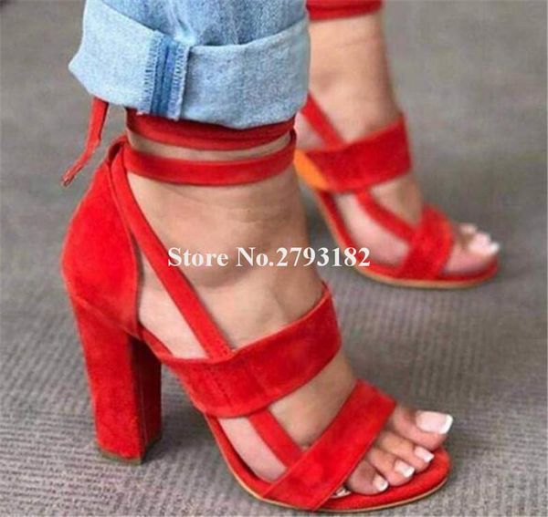 fashion women open toe suede leather chunky heel gladiator sandals lace-up red pink thick high dress shoes, Black
fashion women open toe suede leather chunky heel gladiator sandals lace-up red pink thick high dress shoes, Black