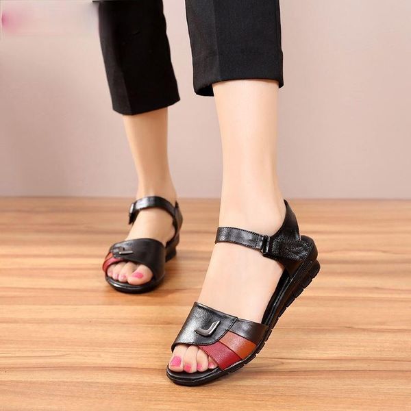 sandals 2021 summer women shoes woman genuine leather open toe mother flat casual, Black
sandals 2021 summer women shoes woman genuine leather open toe mother flat casual, Black