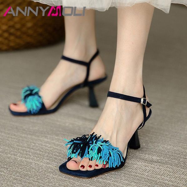 sandals annymoli women shoes real fringe high heel square toe stiletto kid suede ladies footwear summer, Black
sandals annymoli women shoes real fringe high heel square toe stiletto kid suede ladies footwear summer, Black