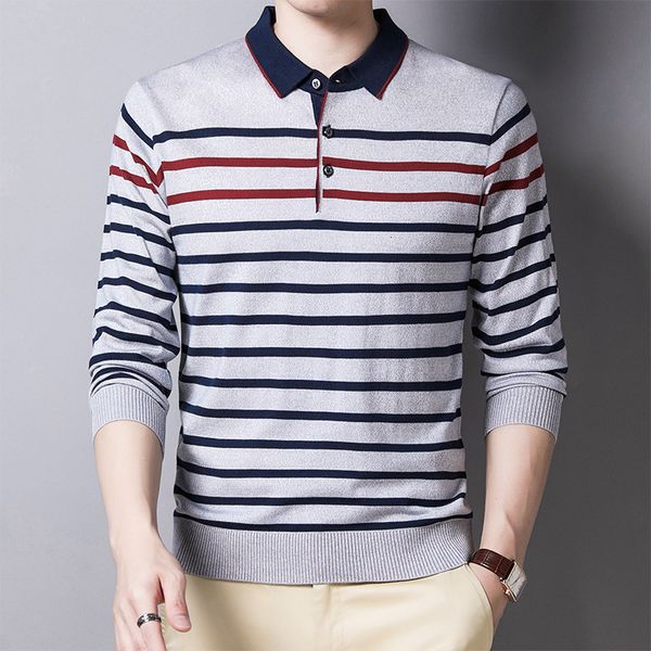 sweaters men's autumn long-sleeved youth casual lapel loose striped sweater, White;black
sweaters men's autumn long-sleeved youth casual lapel loose striped sweater, White;black