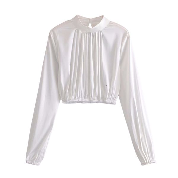 women's knits & tees elegant women turtleneck lantern sleeve shirts fashion ladies short streetwear female chic solid draped, White
women's knits & tees elegant women turtleneck lantern sleeve shirts fashion ladies short streetwear female chic solid draped, White