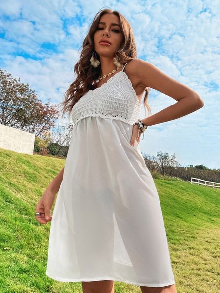 plain crochet cover up 05qv#, White;black 
plain crochet cover up 05qv#, White;black