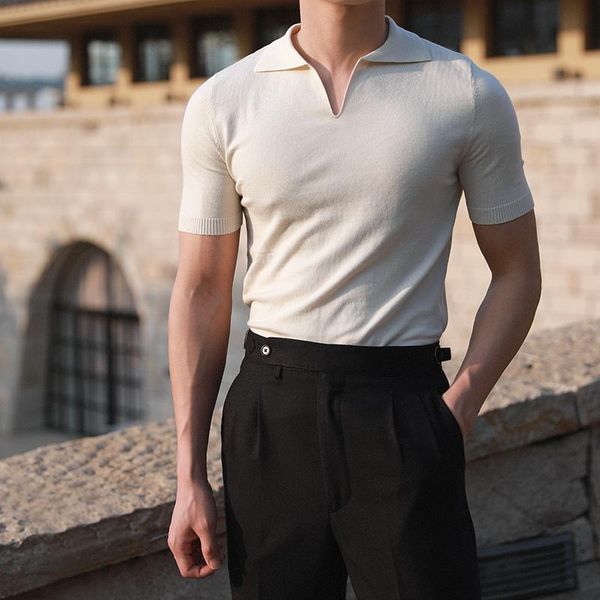 men's polos simple shirt men short sleeve business lapel shirts summer solid color italy fashion social playera hombre, White;black
men's polos simple shirt men short sleeve business lapel shirts summer solid color italy fashion social playera hombre, White;black