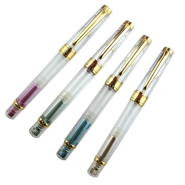 fountain pens 1-piece transparent pen f/ef nib plastic piston filler writing ink school office supplies
fountain pens 1-piece transparent pen f/ef nib plastic piston filler writing ink school office supplies