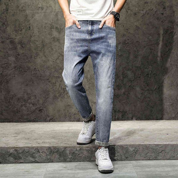 men's jeans autumn style leggings korean slim fit harlan pants small loose worn men's nine point jeans, Blue
men's jeans autumn style leggings korean slim fit harlan pants small loose worn men's nine point jeans, Blue