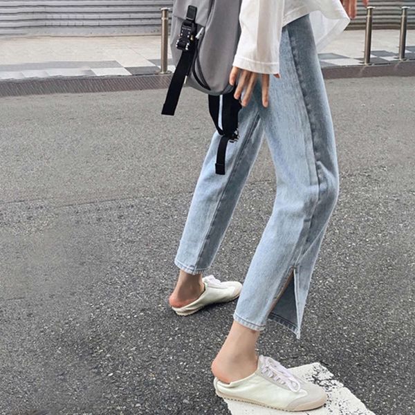 in autumn of trendy tube, thin, long legs, light color nine point wide leg pants, Blue
in autumn of trendy tube, thin, long legs, light color nine point wide leg pants, Blue