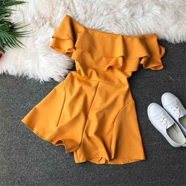 boho ruffles slim off shoulder jumpsuit casual women bohemian short summer solid playsuit beach holiday romper, Black;white
boho ruffles slim off shoulder jumpsuit casual women bohemian short summer solid playsuit beach holiday romper, Black;white