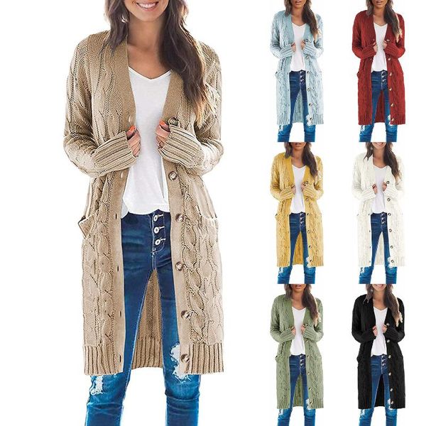 women's knits & tees fashion casual long button cardigan thin section 2021 autumn / winter solid color twisted rope twist knit sweater, White
women's knits & tees fashion casual long button cardigan thin section 2021 autumn / winter solid color twisted rope twist knit sweater, White