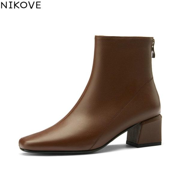 boots nikove 2021 quality cow leather ankle autumn winter square toe short high heel zipper women shoes size 34-40, Black
boots nikove 2021 quality cow leather ankle autumn winter square toe short high heel zipper women shoes size 34-40, Black