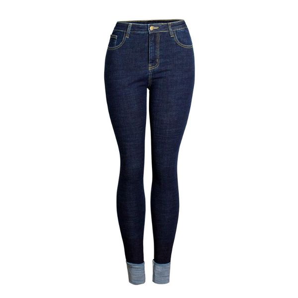 women's jeans high-rise slim-fit stretch denim trousers dark washed rolled-up, Blue
women's jeans high-rise slim-fit stretch denim trousers dark washed rolled-up, Blue