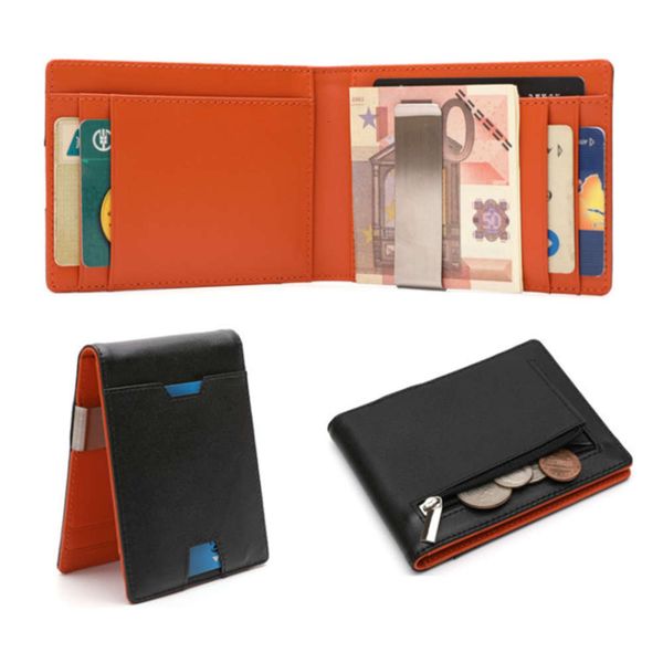 the wallet men's fashion color contrast dollar clip multi function cow leather metal wallet with coin bag, Black
the wallet men's fashion color contrast dollar clip multi function cow leather metal wallet with coin bag, Black