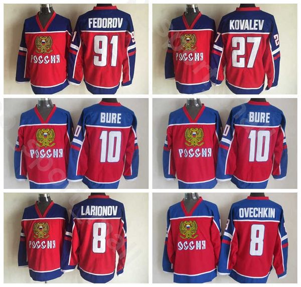 team olympic russia hockey jerseys ice vintage 8 igor larionov 8 alex ovechkin 10 pavel bure 27 alexei kovalev 91 sergei fedorov red, Black
team olympic russia hockey jerseys ice vintage 8 igor larionov 8 alex ovechkin 10 pavel bure 27 alexei kovalev 91 sergei fedorov red, Black
