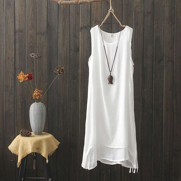 summer women's wear chinese style sleeveless double layer skirt cotton linen bottom dress literature and art solid color vest medium lo, Black;gray
summer women's wear chinese style sleeveless double layer skirt cotton linen bottom dress literature and art solid color vest medium lo, Black;gray